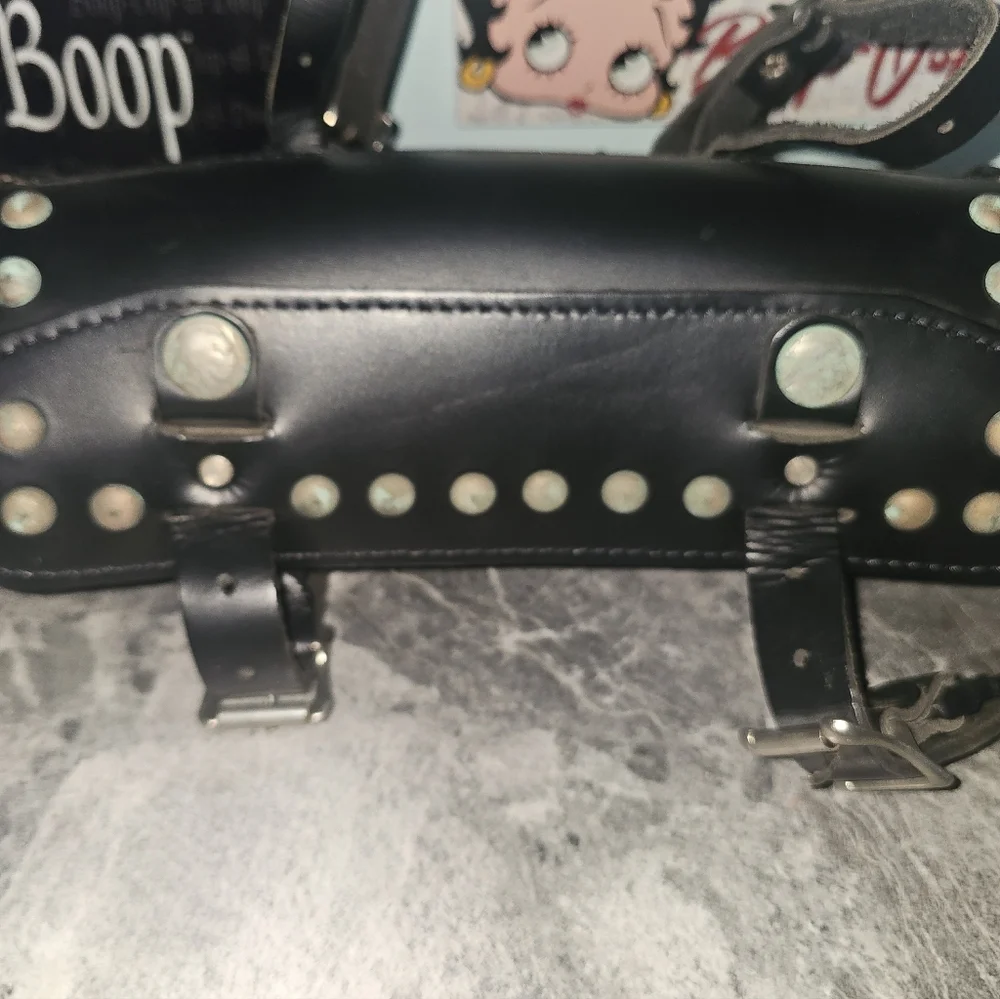 Leatherworks Inc. 100 Leather Motorcycle Tool Bag - Studded Black